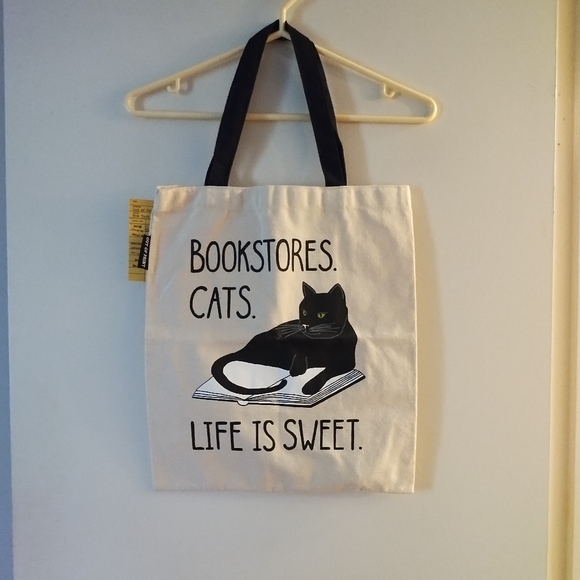 NWT OUT OF PRINT Cats Bookstores Canvas Cotton Tote Bag - Picture 1 of 6